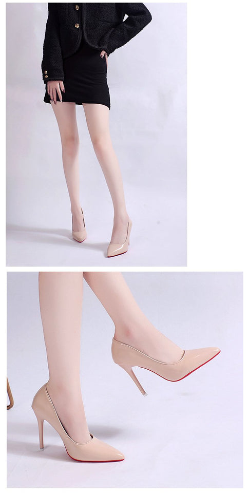 Stiletto Heel Pointed Toe Sexy High Heels Shallow Mouth Super High Heel Solid Color