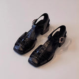 French Style Vintage Weave Roman Shoes For Women