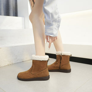 Autumn And Winter New Flat Retro Cotton-padded Shoes For Women