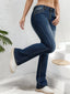 New Women's Elastic Button Zipper Flared Jeans, Multifunctional, Casual And Fashionable, Comfortable Women's Pants