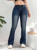New Women's Elastic Button Zipper Flared Jeans, Multifunctional, Casual And Fashionable, Comfortable Women's Pants