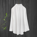 Plus Size Women's Casual Solid Color Lapel Long Sleeve Shirt Spring Autumn Comfort Full Button Office Blouse