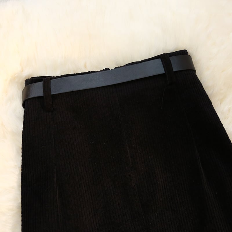 Women's Vintage Style High-Waisted Solid Color Maxi Dress With Belt Side Slit Casual Winter Dress