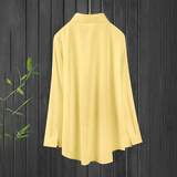 Plus Size Women's Casual Solid Color Lapel Long Sleeve Shirt Spring Autumn Comfort Full Button Office Blouse