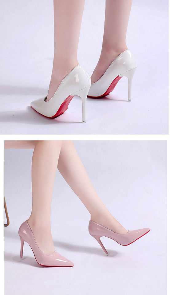 Stiletto Heel Pointed Toe Sexy High Heels Shallow Mouth Super High Heel Solid Color