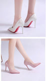 Stiletto Heel Pointed Toe Sexy High Heels Shallow Mouth Super High Heel Solid Color