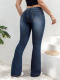 New Women's Elastic Button Zipper Flared Jeans, Multifunctional, Casual And Fashionable, Comfortable Women's Pants