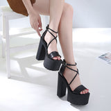 Nightclub Dj Bar Performance Shoes Cross Strap Sandals For Women