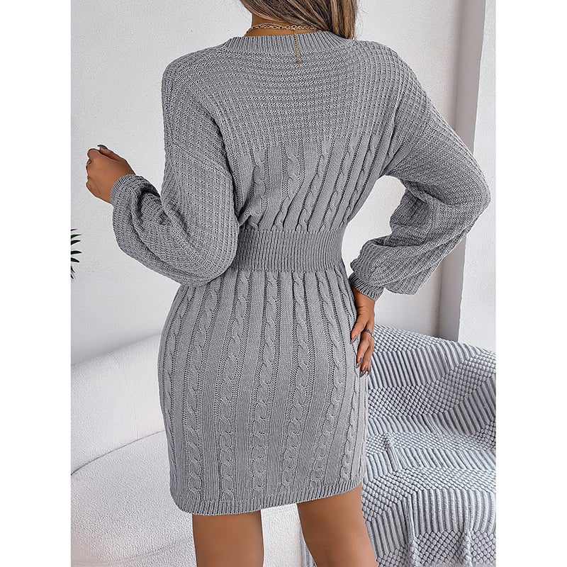 Womens Long Sleeve Sweater Dress Sexy Cut Out Bodycon Mini Fall Dress Trendy Ribbed Ladies Winter Sweater