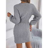 Womens Long Sleeve Sweater Dress Sexy Cut Out Bodycon Mini Fall Dress Trendy Ribbed Ladies Winter Sweater