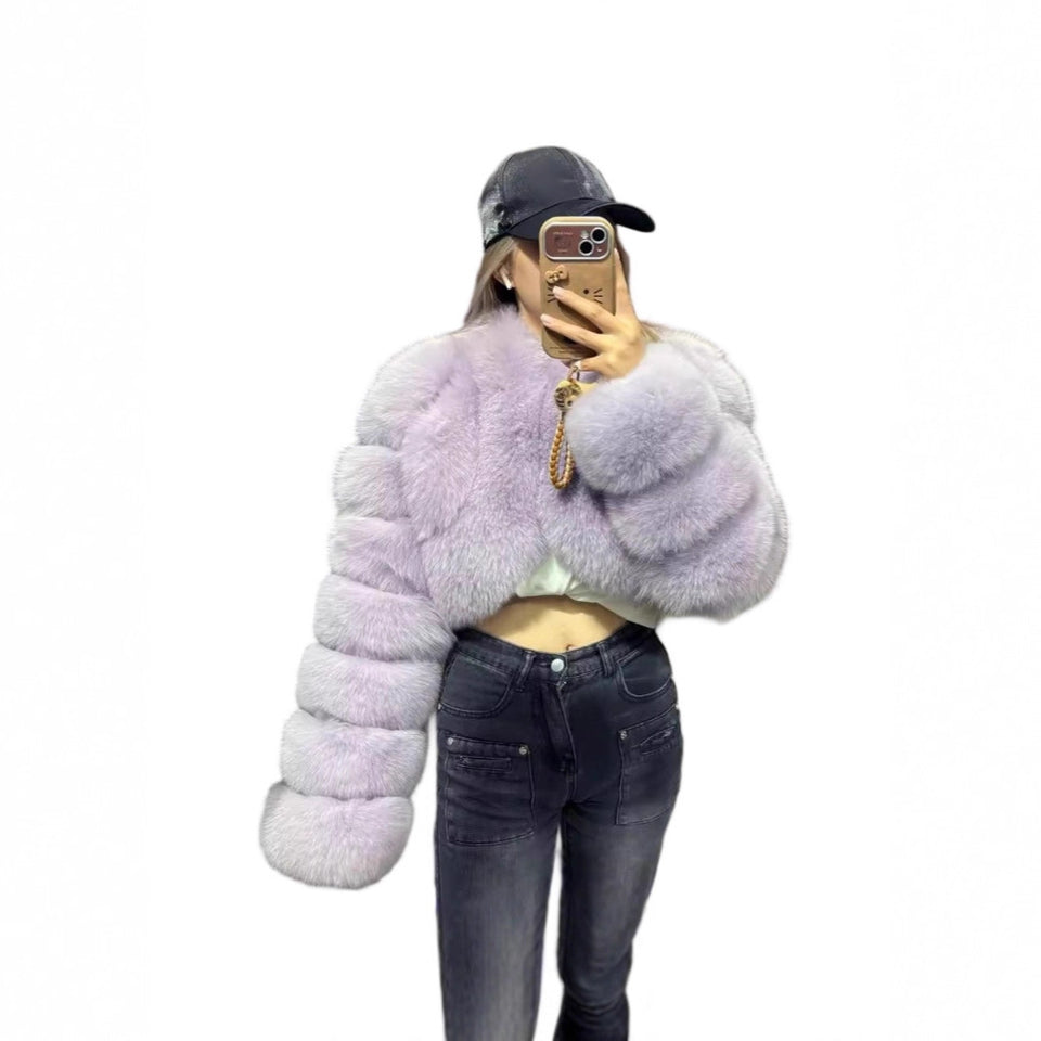 Short Stitching Winter Warm All-matching Top Jacket