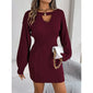 Womens Long Sleeve Sweater Dress Sexy Cut Out Bodycon Mini Fall Dress Trendy Ribbed Ladies Winter Sweater