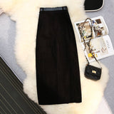 Women's Vintage Style High-Waisted Solid Color Maxi Dress With Belt Side Slit Casual Winter Dress