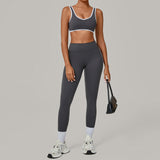 Contrast Color Binding Nude Feel Yoga Beauty Back Tight Quick-drying Workout Clothes Outdoor Sports Suit