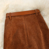 Women's Vintage Style High-Waisted Solid Color Maxi Dress With Belt Side Slit Casual Winter Dress