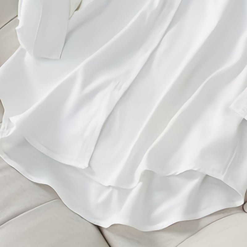 Plus Size Women's Casual Solid Color Lapel Long Sleeve Shirt Spring Autumn Comfort Full Button Office Blouse