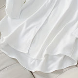 Plus Size Women's Casual Solid Color Lapel Long Sleeve Shirt Spring Autumn Comfort Full Button Office Blouse