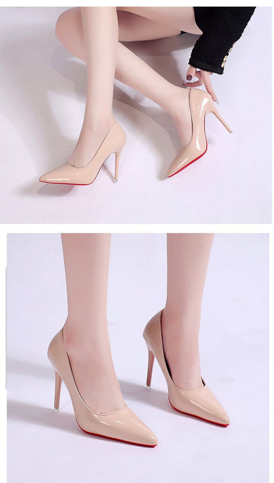 Stiletto Heel Pointed Toe Sexy High Heels Shallow Mouth Super High Heel Solid Color