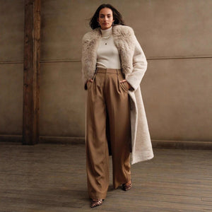 Elegant Trendy Autumn And Winter Casual Faux Fur Coat