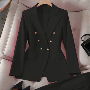 Small-sized Retro Suit Jacket Slim-fit Fashion Women's Casual Design Top Suit Jacket Set