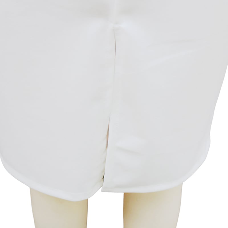 Women's Solid Color Blazer V-Neck Dress With Belt & Hem Slit - Slim Fit Formal Midi Dress For Spring&Fall