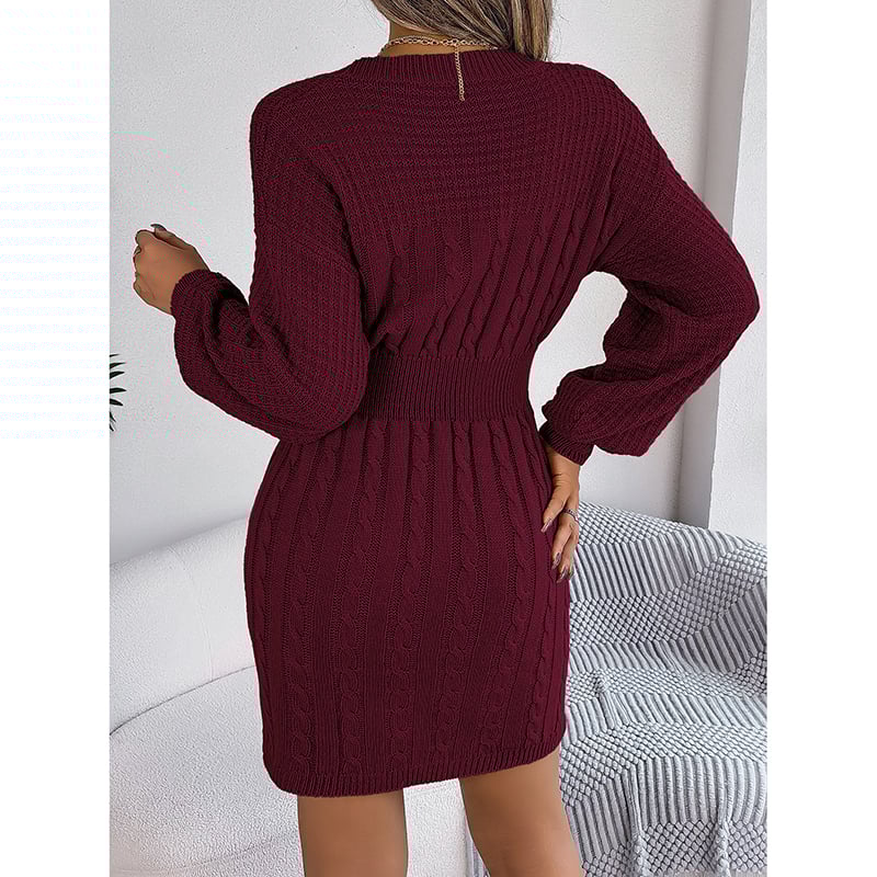 Womens Long Sleeve Sweater Dress Sexy Cut Out Bodycon Mini Fall Dress Trendy Ribbed Ladies Winter Sweater