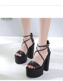 Nightclub Dj Bar Performance Shoes Cross Strap Sandals For Women