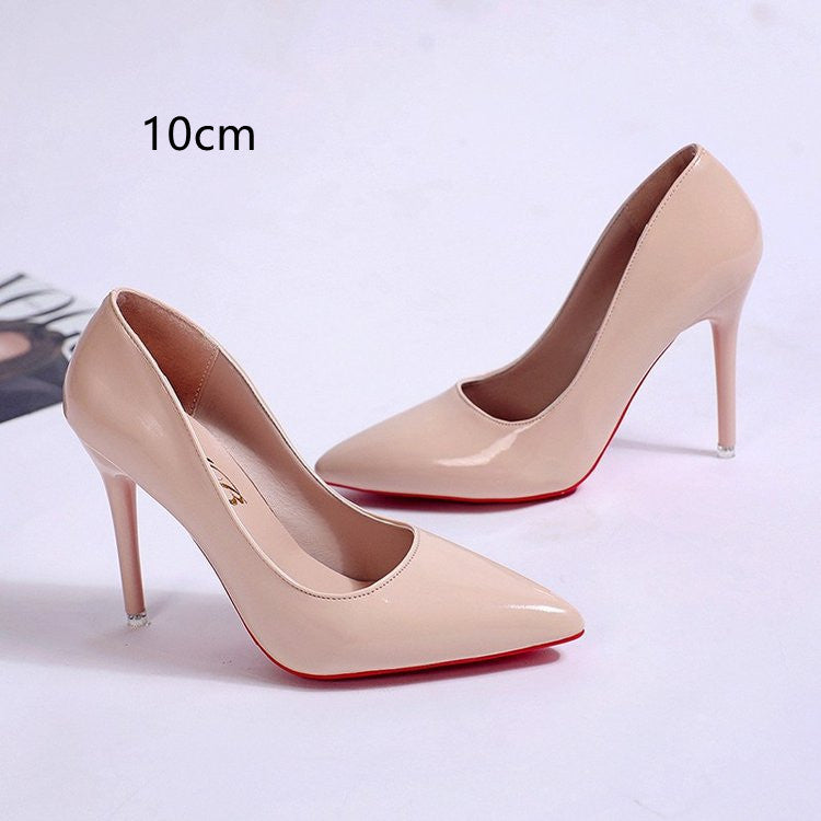 Stiletto Heel Pointed Toe Sexy High Heels Shallow Mouth Super High Heel Solid Color