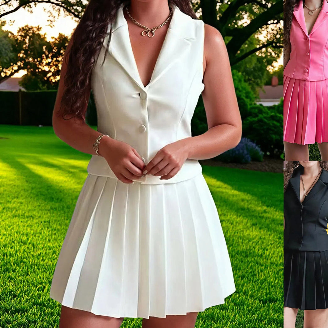 Women's Sleeveless Large Lapel Fashion Casual Set Two-piece Suit