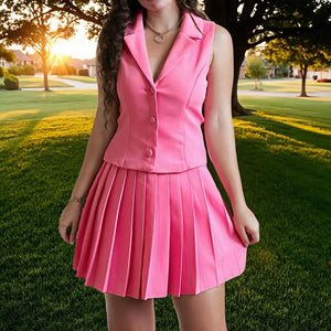 Women's Sleeveless Large Lapel Fashion Casual Set Two-piece Suit