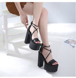 Nightclub Dj Bar Performance Shoes Cross Strap Sandals For Women