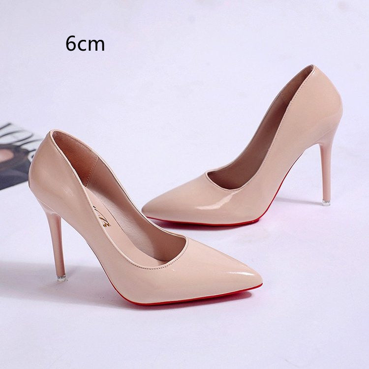 Stiletto Heel Pointed Toe Sexy High Heels Shallow Mouth Super High Heel Solid Color
